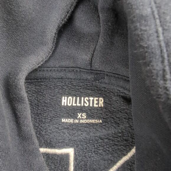 Hollister Hoodie Men Extra Small Blue Pullover Sweater Embroidered Streetwear - Picture 2 of 6